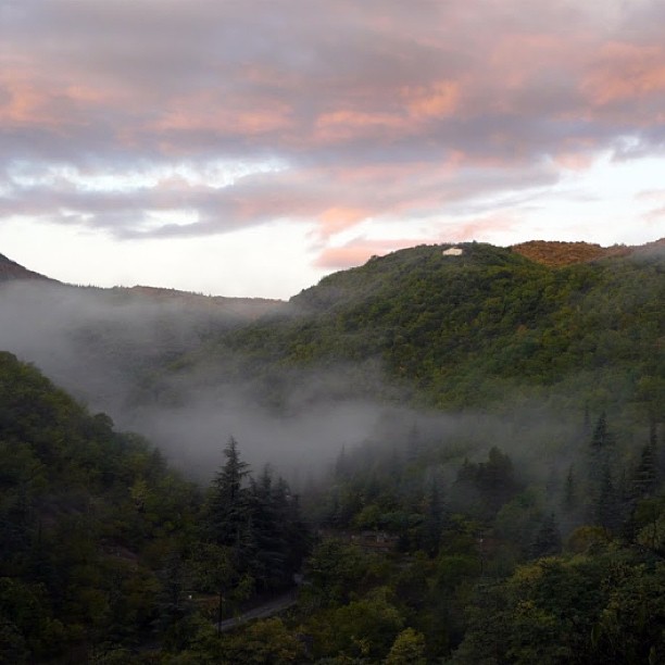 Paisaje del Montseny con niebla